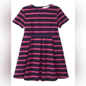 Adyson Parker - Striped Toddler Dress, Rich Navy Combo Hot Pink, Size: 2T